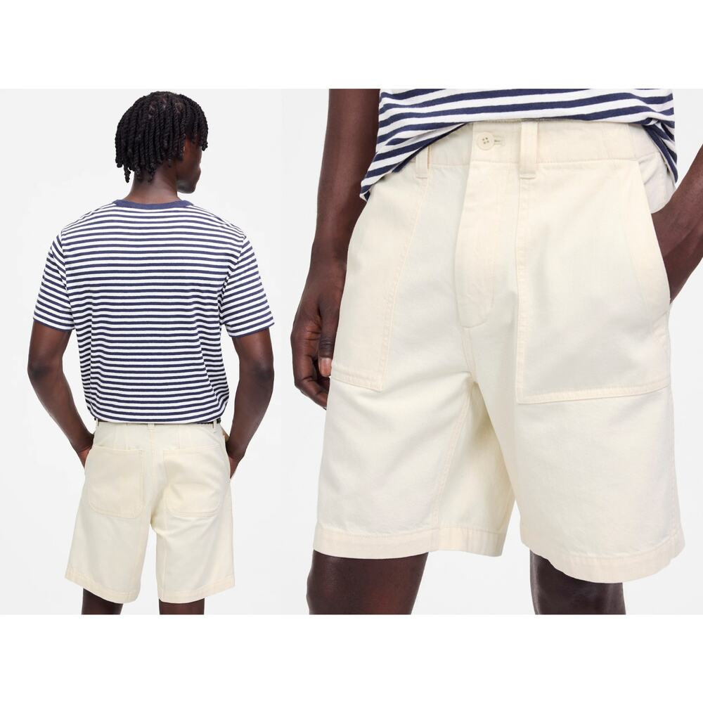 Madewell | NWT Men’s Patch Pocket Denim Shorts Ecru Summer Denim | Sz 28